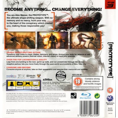Prototype Ps3 (Jogo Mídia Física) (Playstation 3)