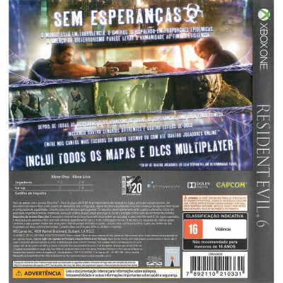 Resident Evil 6 Xbox One (Jogo Mídia Física)