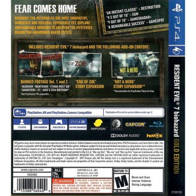 Resident Evil 7 Biohazard Gold Edition Ps4