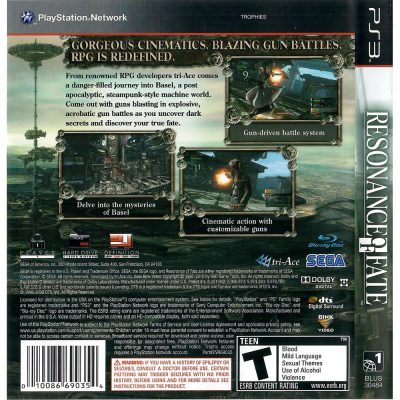 Resonance Of Fate Ps3 (Jogo Mídia Física Playstation 3)