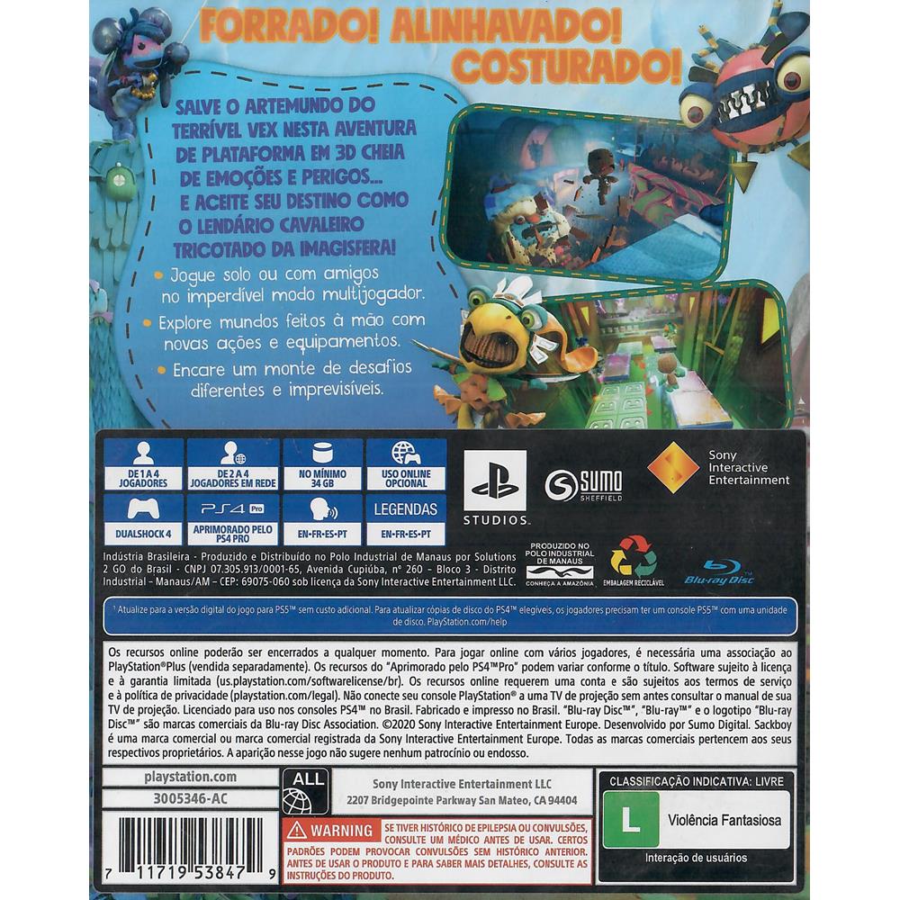 Jogo para PS4 Sackboy: Uma Grande Aventura - Sony - Info Store - Prod