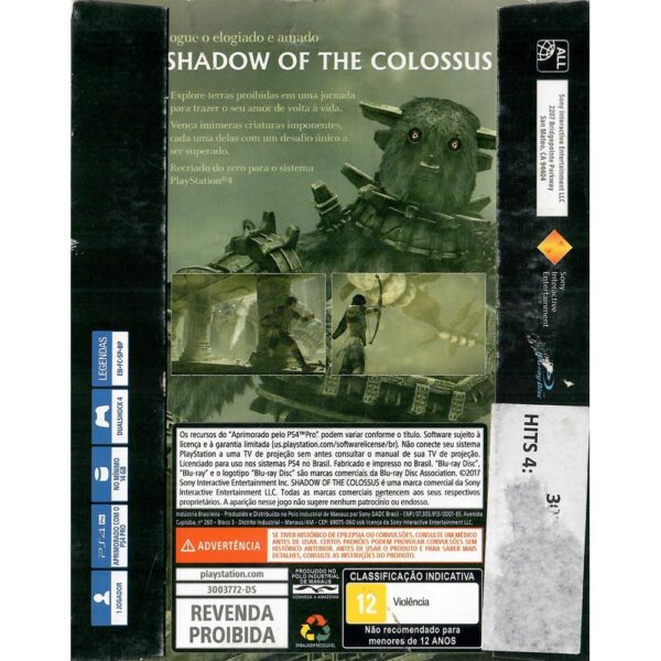 Shadow Of The Colossus Ps4 (Caixinha Papelão)