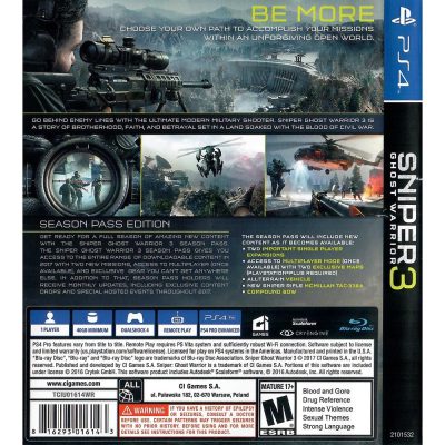 Sniper Ghost Warrior 3 Season Pass Edition Ps4
