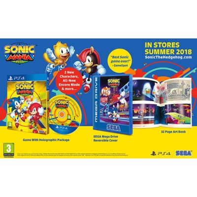 Sonic Mania Plus Ps4 (Com Art Book + Sega Mega Drive Reversible Cover) (Jogo Midia Fisica)