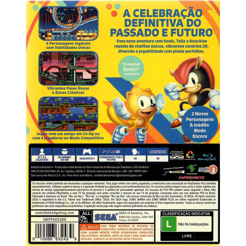 Sonic Mania - PS4 - Game Games - Loja de Games Online