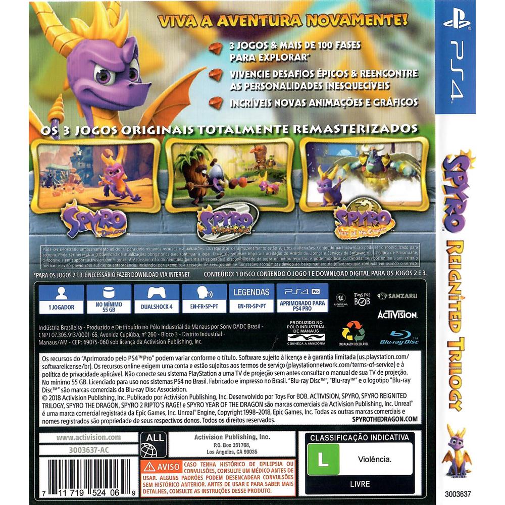 Jogo Spyro Reignited Trilogy - PS4 - Shopping TudoAzul