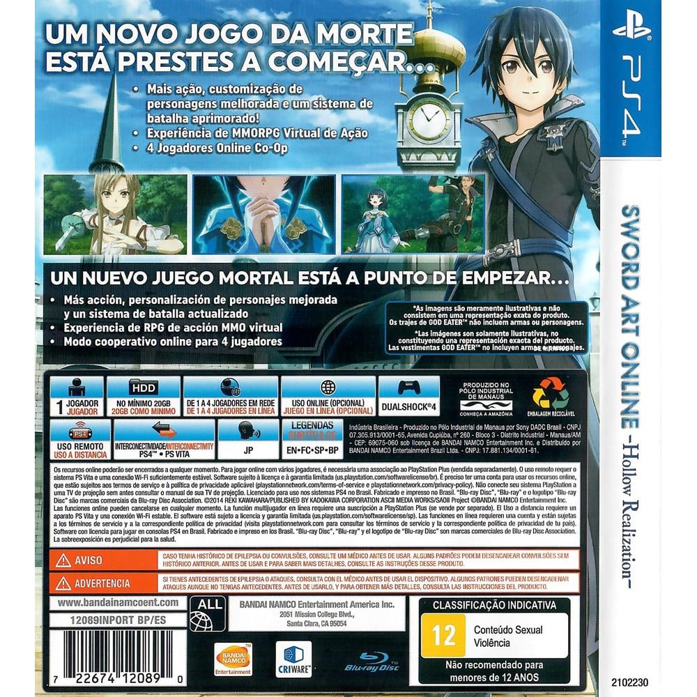 Jogo Sword Art Online Hollow Realization PS4 Bandai Namco com o