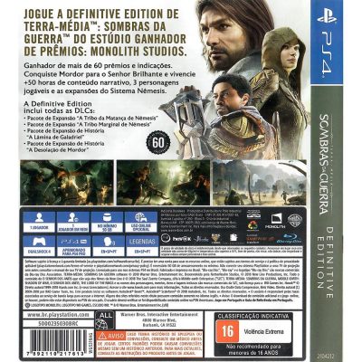 Terra Média Sombras Da Guerra Definitive Edition Ps4 #1