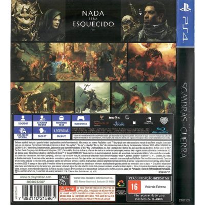 Terra Média Sombras Da Guerra Ps4