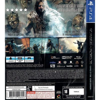 Terra Média Sombras De Mordor Game Of The Year Ps4 #2