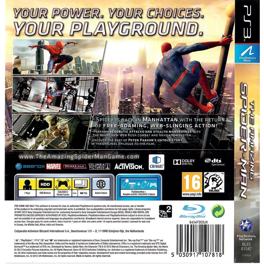 The Amazing Spider Man PS3 (Jogo Mídia Física Playstation 3) (Seminovo) -  Arena Games - Loja Geek