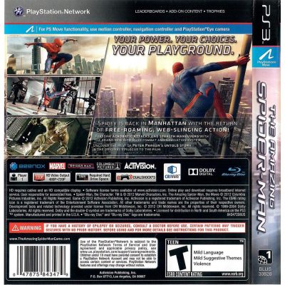 The Amazing Spider-Man Ps3 (Sem Manual) (Jogo Mídia Física Playstation 3)