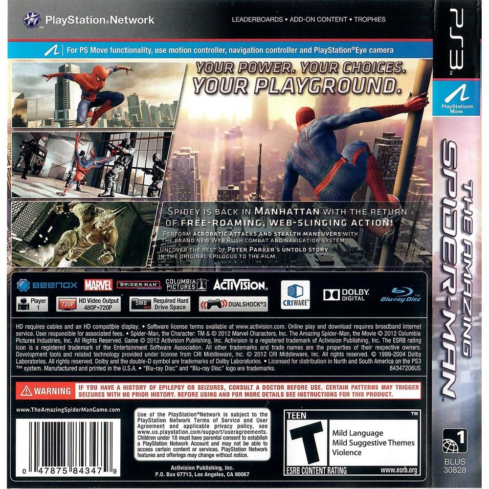 Jogo The Amazing Spider-man (homem aranha) - Ps3