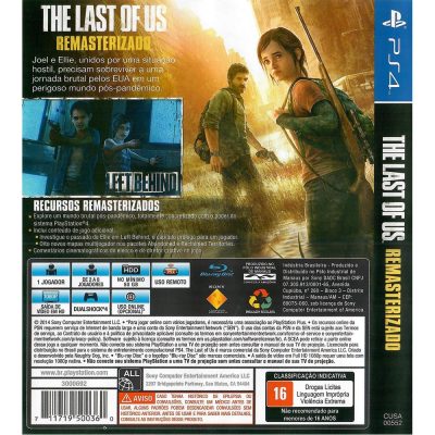 The Last Of Us Remasterizado Ps4 (Jogo Mídia Física)