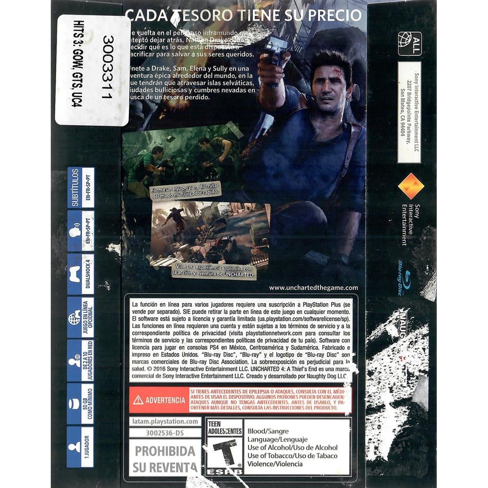 Uncharted 4 A Thiefs End Ps4 (Caixinha Papelão) (Seminovo) (Jogo Mídia  Física) - Arena Games - Loja Geek