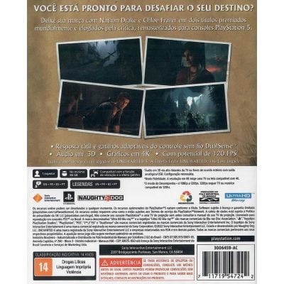 Uncharted Coleção Legado Dos Ladrões Remasterizado Ps5 (Jogo Mídia Física)
