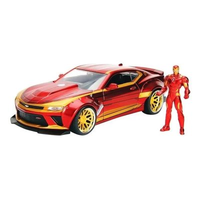 Carro Miniatura Chevy Camaro 1:24 + Iron Man Figure - Jada Metals