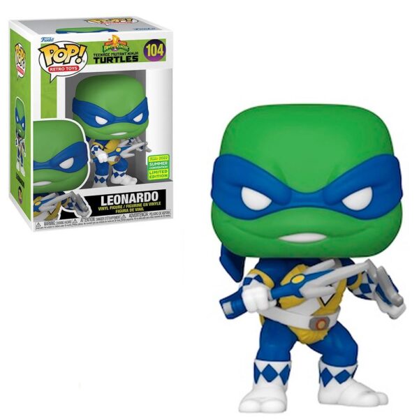 Funko Pop Leonardo 104 (Power Rangers X Teenage Mutant Ninja Turtles) (Retro Toys) (2022 Summer Convention Limited Edition)