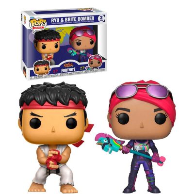 Funko Pop Ryu And Brite Bomber (2 Pack) (Fortnite) (Street Fighter) (Games)