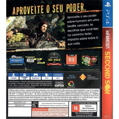 Infamous Second Son Playstation Hits Ps4
