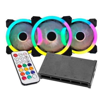 Kit Com 3 Cooler Fan Rgb + Controlador + Controle - Satellite 18C