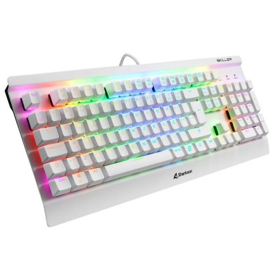 Teclado Gamer Sharkoon Shark Skiller Mech Sgk3, Rgb, Switch Kailh Brown, Branco - Skiller-Sgk3-Rgb-Brown