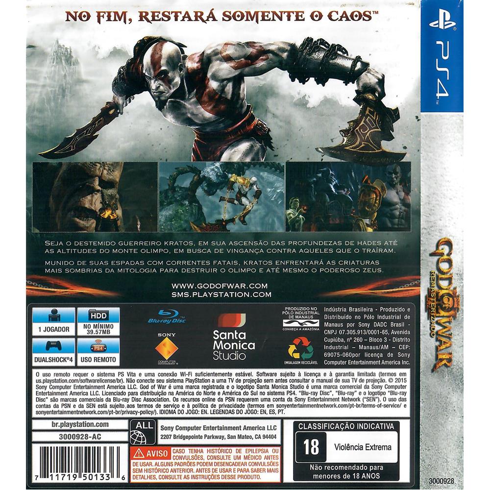 Jogo PS4 God Of War III: Remasterizado - TH Games Eletrônicos e Celulares