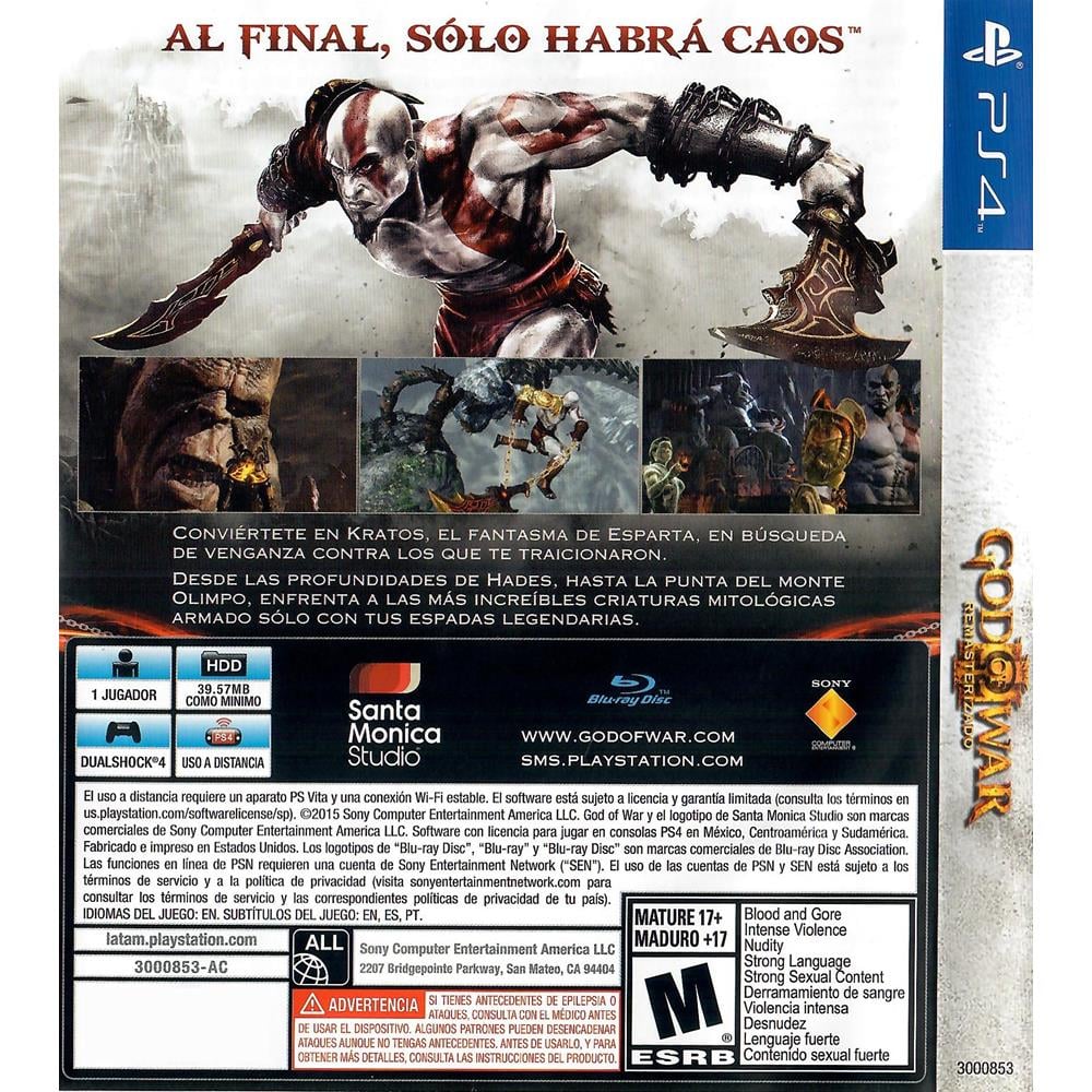 Jogo God of War III: Remastered - PS4 (SEMINOVO) - Sua Loja de Games