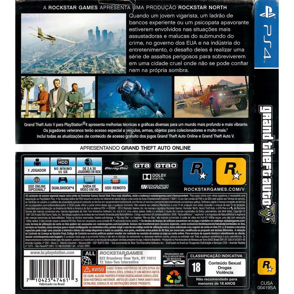 GTA V PS4 - Compra jogos online na