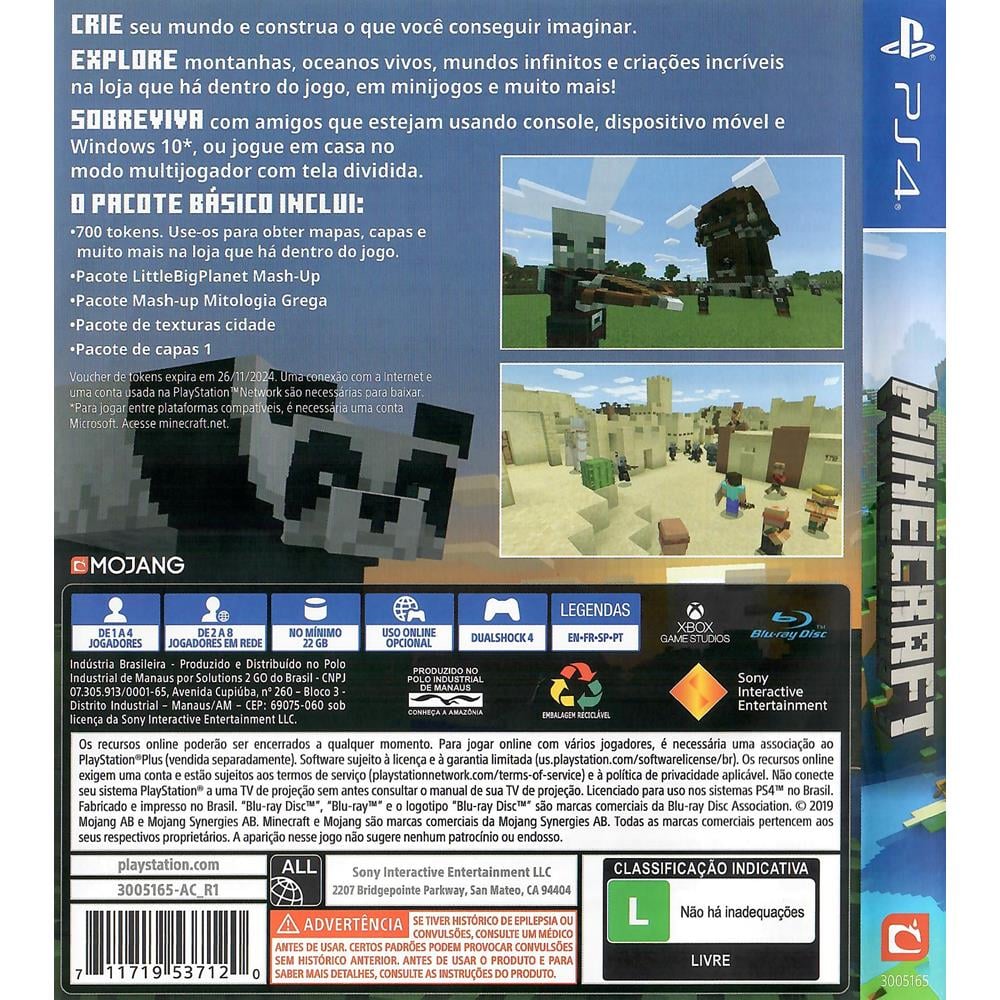 Jogo minecraft dungeons ps4