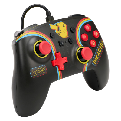 Controle Com Fio (Enhanced Wired) Controller - Nintendo Switch - Pikachu Arcade - Powera (Pwa-A-2767)