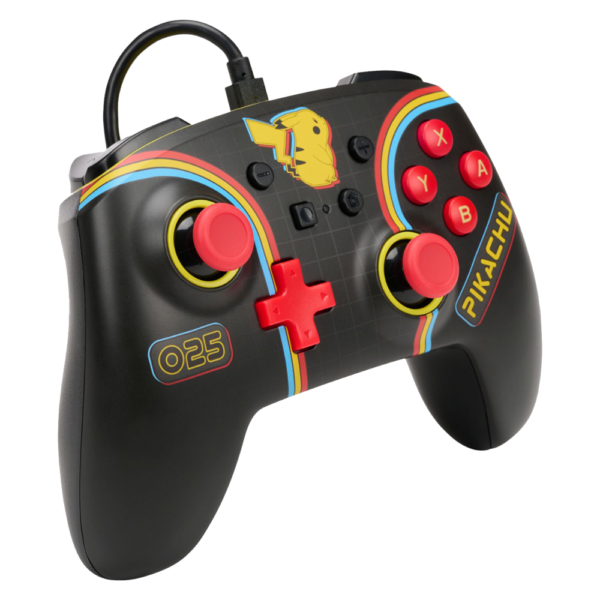 Controle Com Fio (Enhanced Wired) Controller - Nintendo Switch - Pikachu Arcade - Powera (Pwa-A-2767)