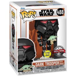 Funko Pop Dark Trooper With Grogu 488 (Glows) (Star Wars) (The Mandalorian) (Special Edition)