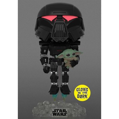 Funko Pop Dark Trooper With Grogu 488 (Glows) (Star Wars) (The Mandalorian) (Special Edition)