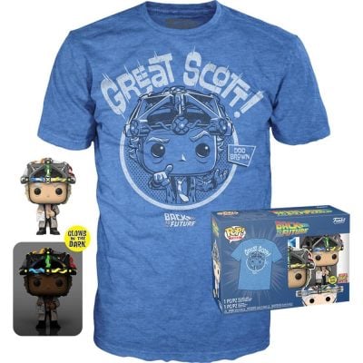 Funko Tees Back To The Future (Pop Doc With Helmet 959 Glows + Camiseta G)