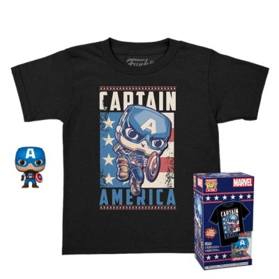 Funko Tees Marvel Captain America (Chaveiro Capitão América + Camiseta G)