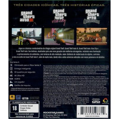 Grand Theft Auto The Trilogy The Definitive Edition Xbox One