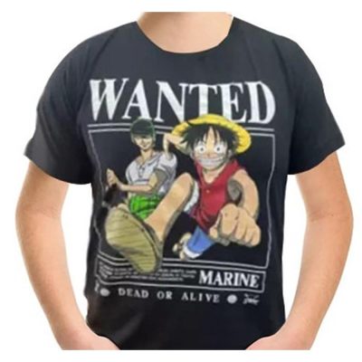 Camiseta Infantil One Piece Wanted (Tam 08)