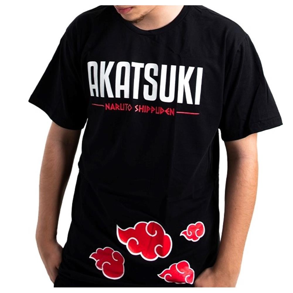 Camiseta Unissex Naruto Akatsuki Nuvens (Tam P) (Novo) - Arena