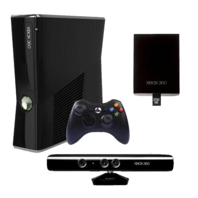 Console Xbox 360 Slim + Hd 250Gb + Kinect (Sem Caixa)