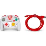 Controle Com Fio Estilo Gamecube - Nintendo Switch (Super Smash) - Mario White Red - Power-A