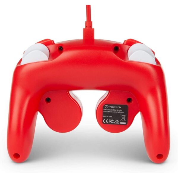 Controle Com Fio Estilo Gamecube - Nintendo Switch (Super Smash) - Mario White Red - Power-A