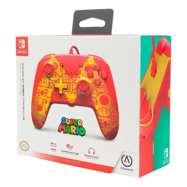Controle Com Fio Nintendo Switch - Mario Gold - Enhanced Power-A