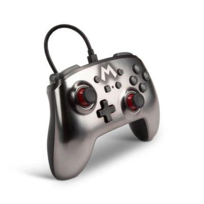 Controle Com Fio - Nintendo Switch - Mario Silver Metallic - Enhanced Power-A