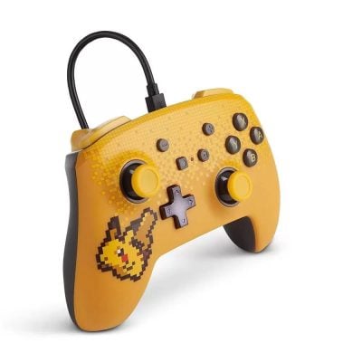 Controle Com Fio Nintendo Switch - Pixel Pikachu - Enhanced Power-A