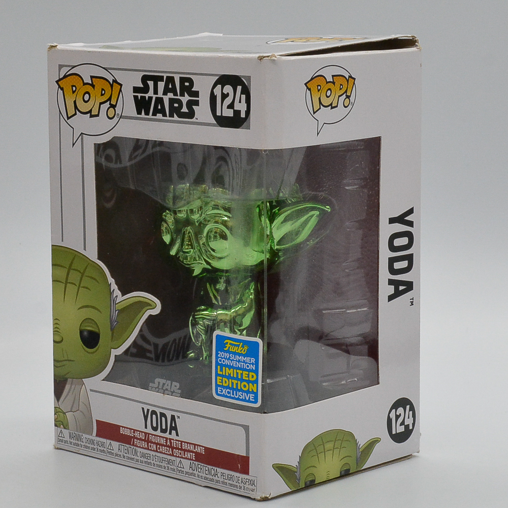 Funko Pop Yoda 124 (Green Chrome) (Star Wars) (Exclusive Summer Convention 2019)