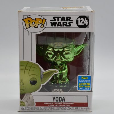 Funko Pop Yoda 124 (Green Chrome) (Star Wars) (Exclusive Summer Convention 2019)
