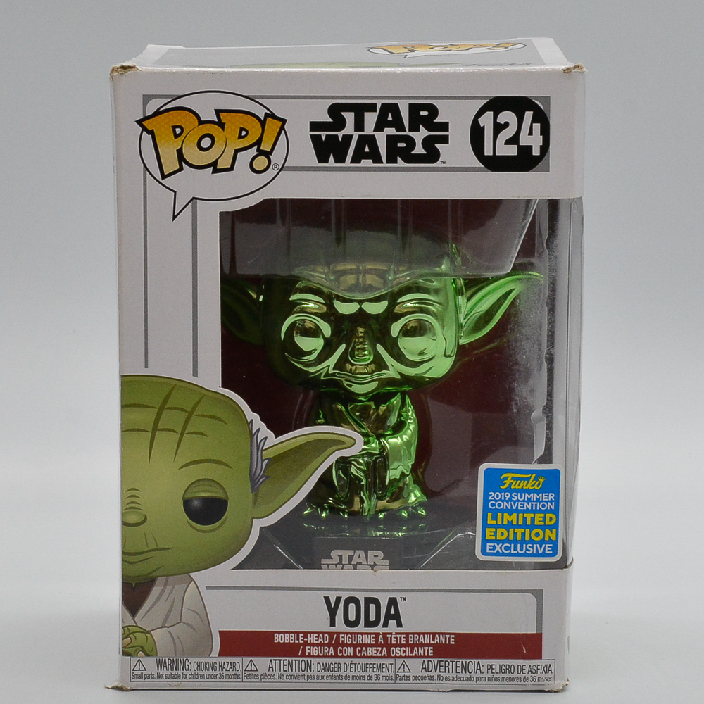 Funko Pop Yoda 124 (Green Chrome) (Star Wars) (Exclusive Summer Convention 2019)