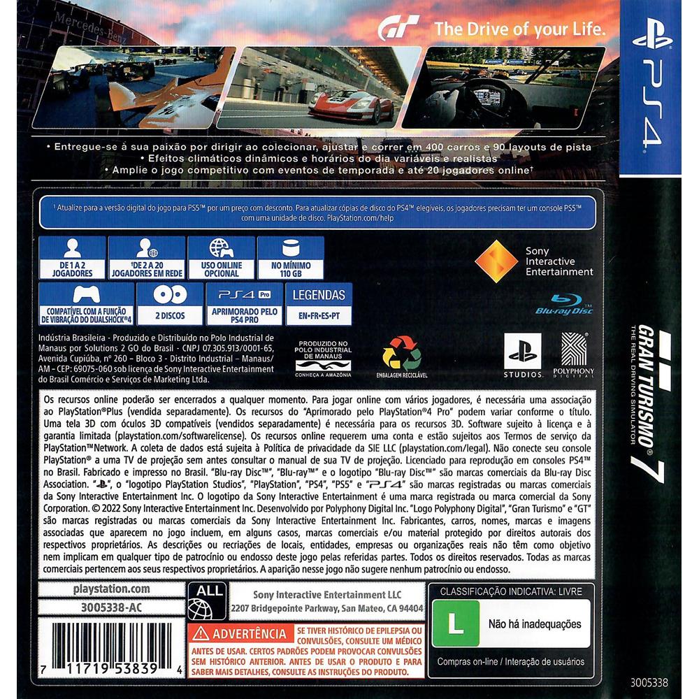 Gran Turismo 7 Ps4 #1 (Com Detalhe) (Jogo Mídia Física) - Arena Games -  Loja Geek