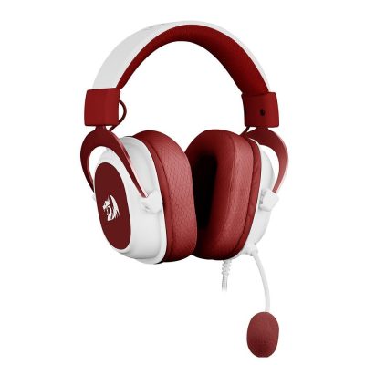 Headset Gamer Redragon Hero, Driver De 53Mm, P3, Branco Com Vermelho - H530-R